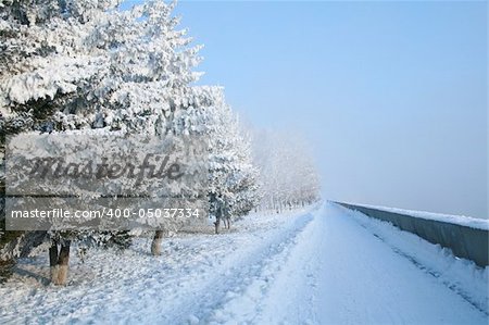 Snow-covered path. Please see some similar pictures from my portfolio: