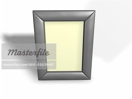 An empty photo frame on white background - 3d render