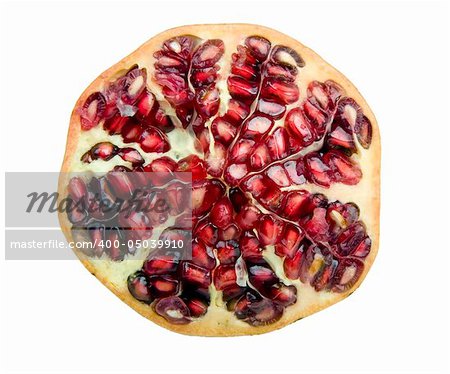 Pomegranate ( Punica granatum ) fruit isolated on white