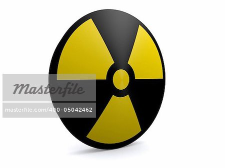 3d rendered illustration of a yellow and black radioactive sign