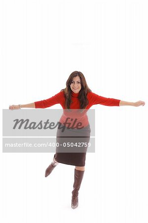 woman balancing in boots