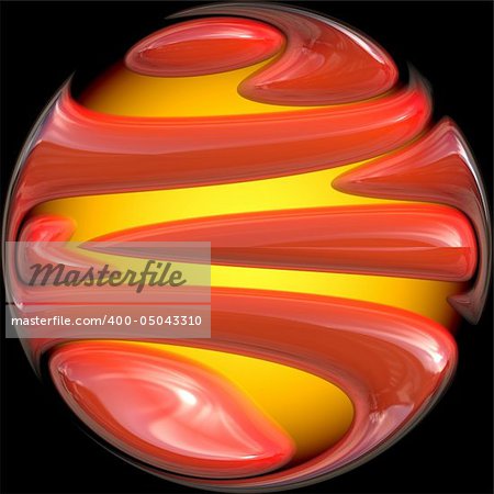 Computer generated illustration of glossy spherical object