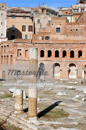 Trajan's Forum in the Imperial Forum in Rome, Italy. c 112 AD.