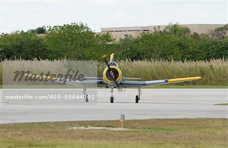 Front view of light airplane