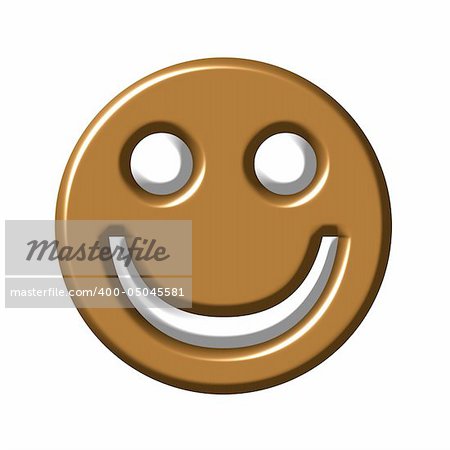 3d chocolate smiley isolated in white