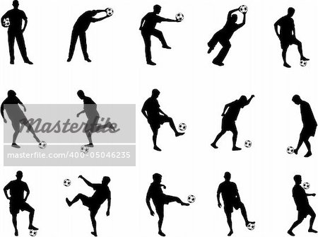 soccer player silhouettes