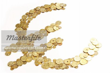 gold euro sign made of polish zlotys