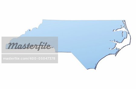 North Carolina(USA) map filled with light blue gradient. High resolution. Mercator projection.