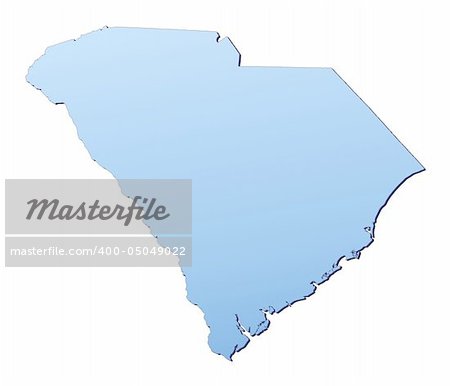 South Carolina(USA) map filled with light blue gradient. High resolution. Mercator projection.