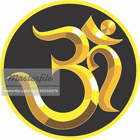 Illustration of a symbol of golden Om