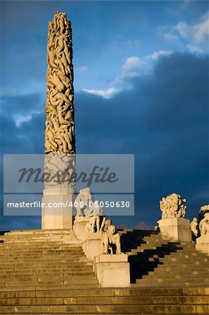 The monolith at the vigeland park in Oslo, Norway