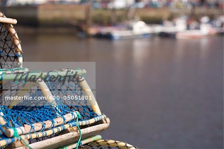 Lobster Fishing at the dock at Whitby, selective focus