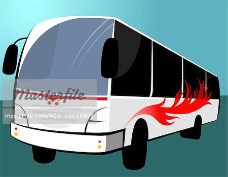 Illustration of a white transport bus