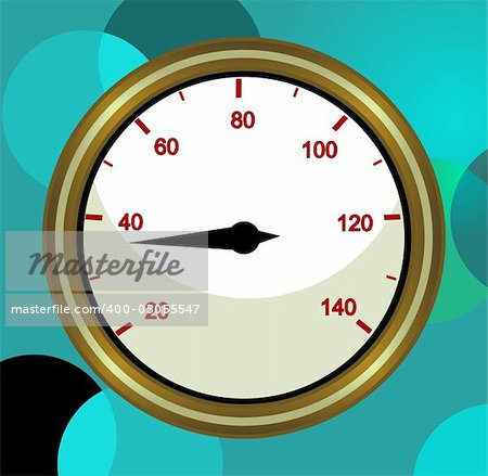 Illustration of a tachometer with black needle