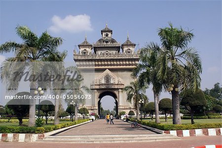 Arc Patuxai in the centre of Vientiane