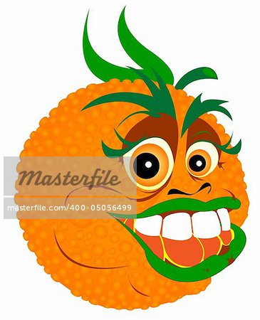 vector illustration of tropic orange cartoon character