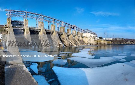 Hydroelectric pumped storage power plant on Dniester river, near Dubasari, Moldova.