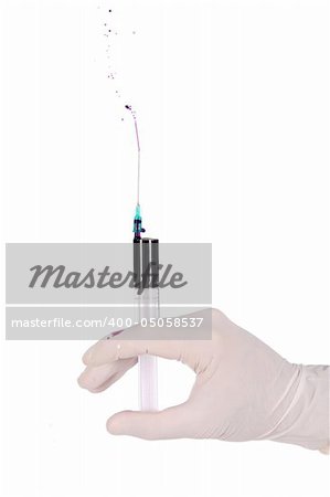 A injection on white background