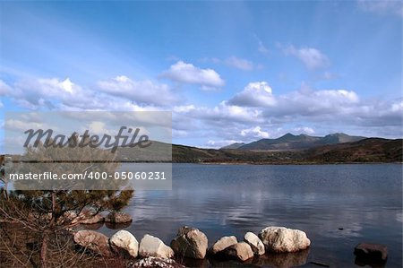 a view fom the shore of carragh lake in county kerry in ireland