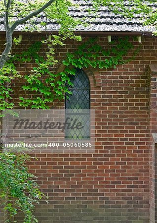 beautiful gostwyck chapel all covered in green spring vines