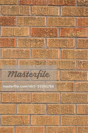 Close up of a brickwall showing unique pattern.
