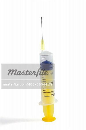 Syringe with needle,Isolated on white background.