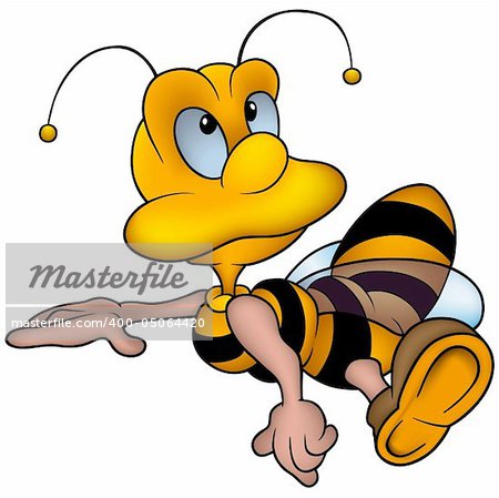 Wasp 16 - detailed  illustration, little bee as vector  (Clever little wasp)