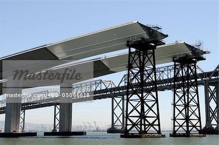 The San Francisco Bay Bridge, existing and new under construction spans