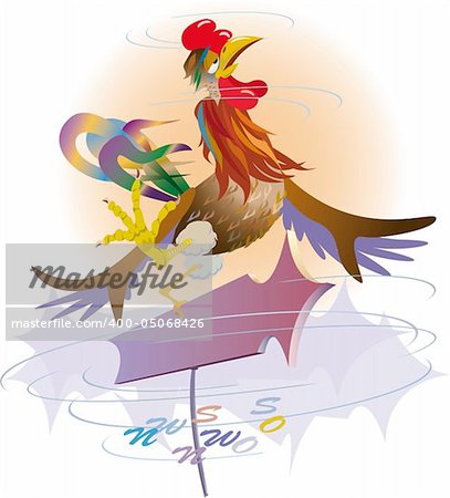 Windvane. A variable wind in the spring. Weather. vector. illustration.