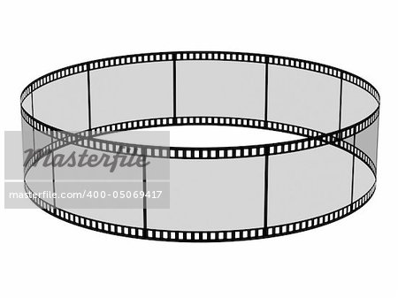 3d blank films ring over white background