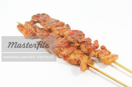 Barbecued Meats Isolated on a white background