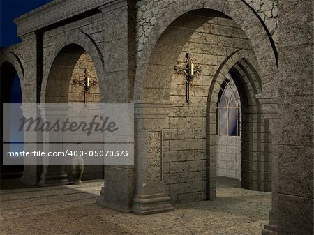 3D Render of an Ancient Asylum