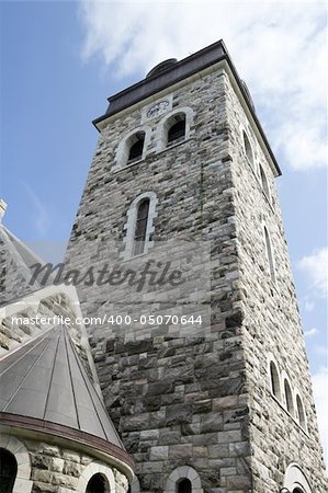 Ancient viking church in Norway, stone ancient building, Alesund