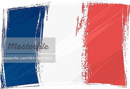 France national flag created in grunge style