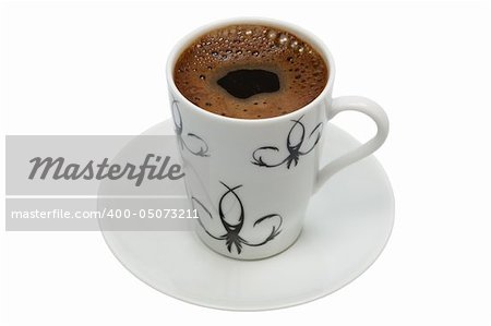 Beautiful cup from coffee on a white background