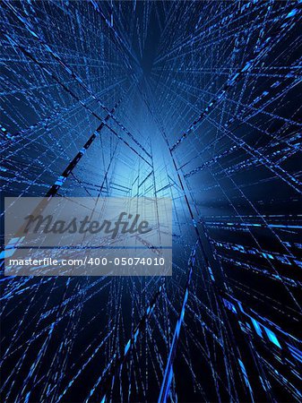 3d rendered illustration of a blue matrix