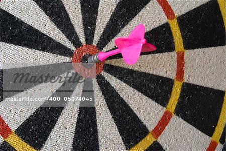 Javelin falls into centre dartboard