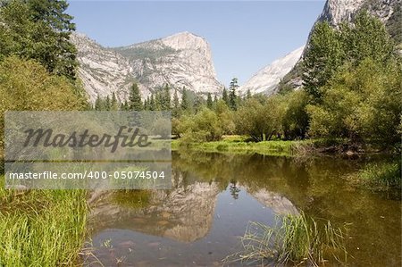 Mirror Lake is a lake in Yosemite National Park in California. This seasonal lake is close to disappearing due to sediment accumulation.