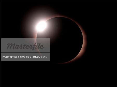 Tha diamond ring of sun eclipse - 3d render