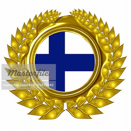 finnish flag in a wreath