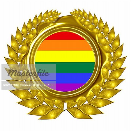 gray pride flag in a wreath