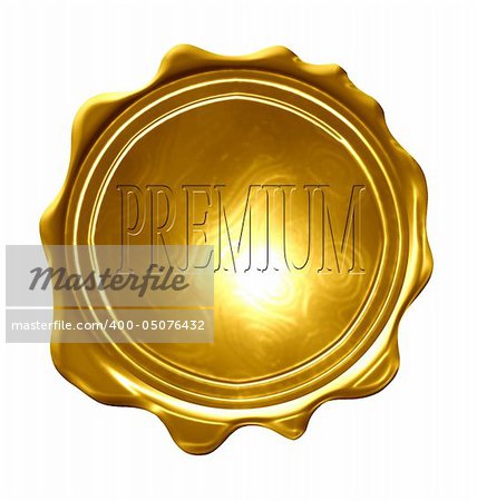 premium on a gold medal on a solid white background