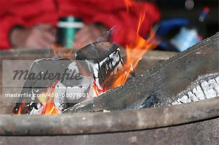 A campfire is a fire lit at a campsite, usually in a fire ring. Campfires are a popular feature of camping