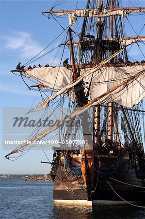 The old sailing ship in city Tallinn