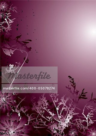 Retro styled nature background in magenta and pink
