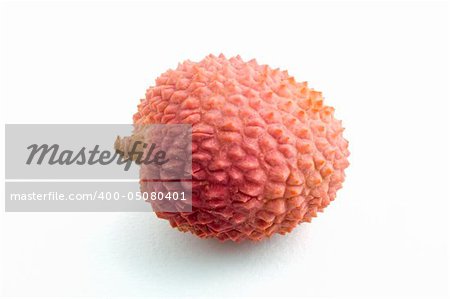 singel lychee isolated on white