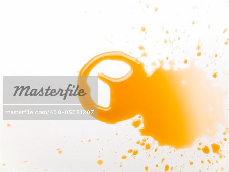 A coffee stain left by a cup. Isolated on white.
