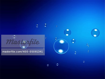 bubbles float on dark blue background