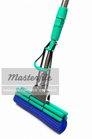 modern mop for washing floors on a white background