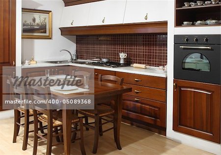 fine image of classic wood style kitchen
